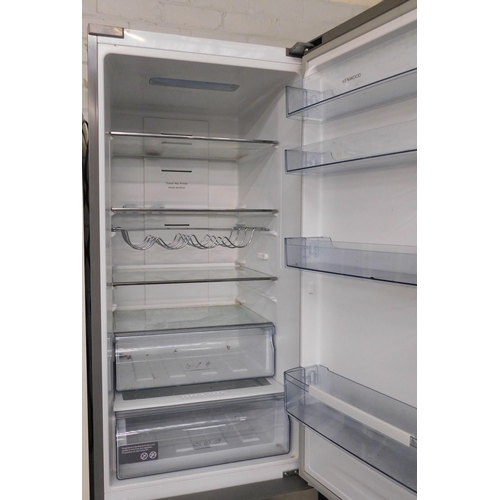 554 - Kenwood silver fridge freezer in working order