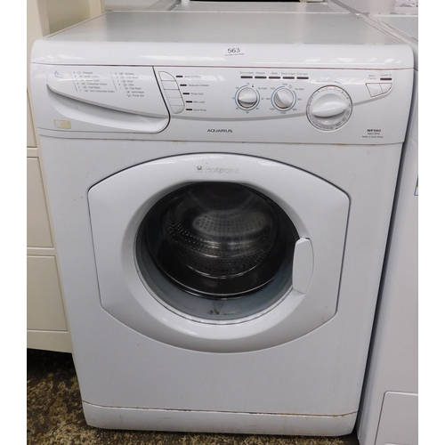 563 - Hotpoint Aquarius washing machine W/O