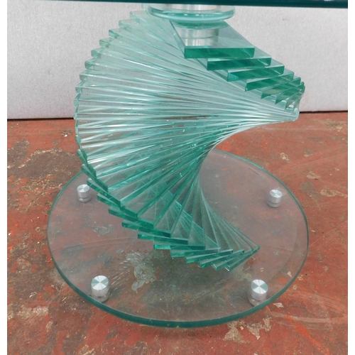 676 - Glass table with spiral base