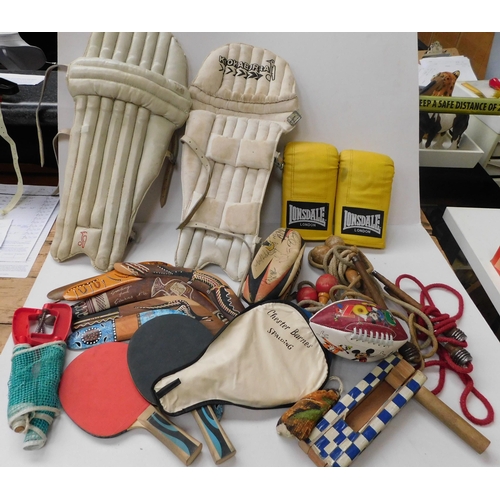 718 - Mixed sporting items - some vintage