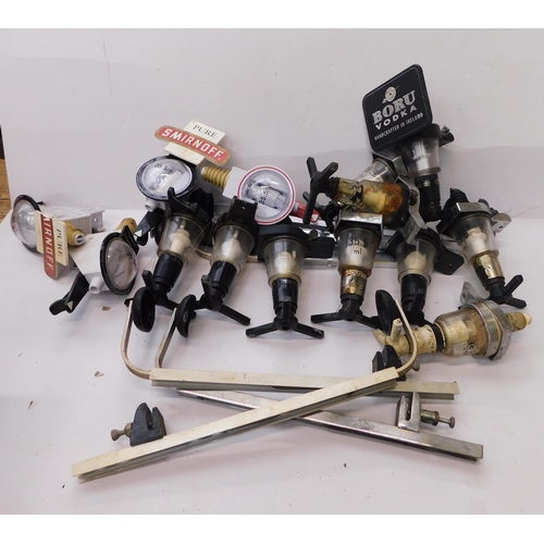 732 - Selection of bar optics and bottle holders