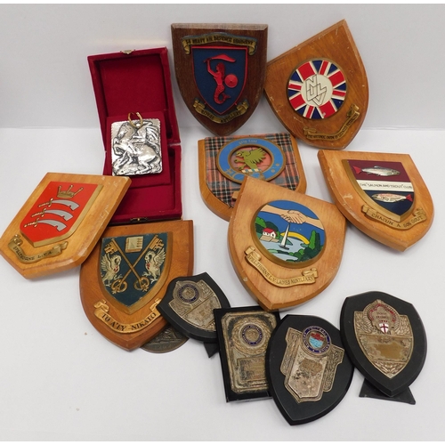 74 - Football & military themed - shields & plaques