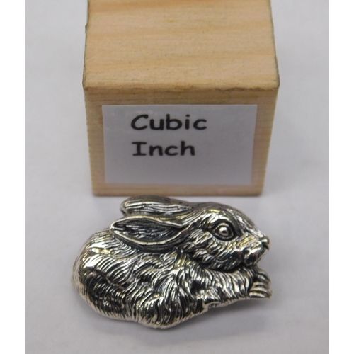 101 - Silver - rabbit brooch