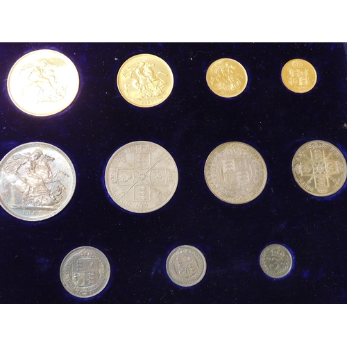 221 - Queen Victoria's Jubilee - 1887 dated/eleven coin set - including four/gold & seven/silver coins - c... 