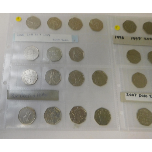 227 - Thirty one - Fifty Pence coins including - Beatrix Potter & Olympics