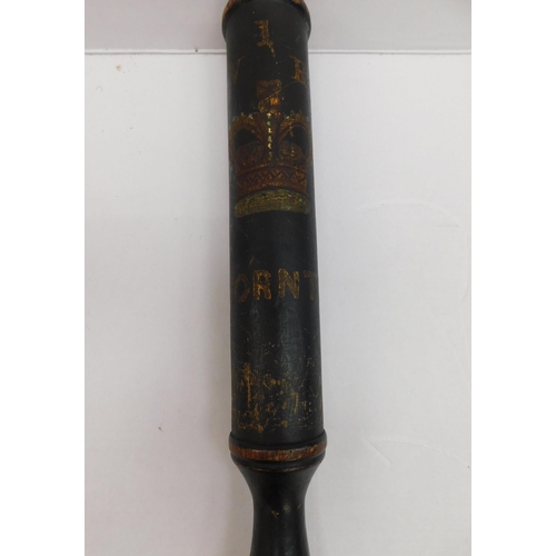 23 - Antique Victorian - Police truncheon/marked V.R. Thornton