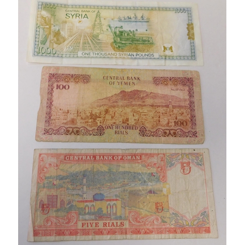 240 - Three - Middle Eastern region/bank notes - Omen/Yemen & Syria