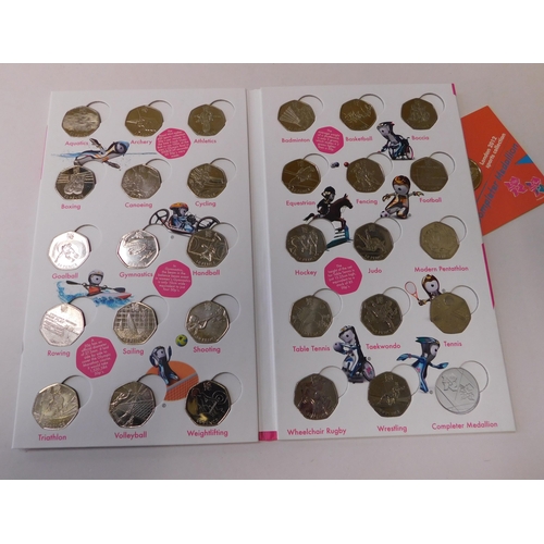 242 - Official/London 2012 Olympics - 50p Sports Collection Album & completer medallion