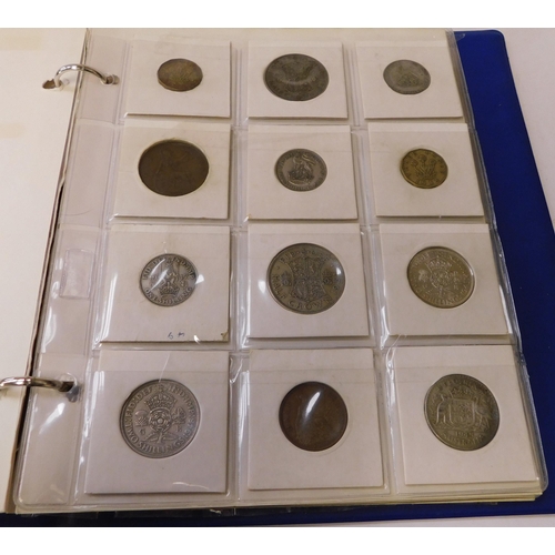 242A - GB coin album containing - antique & vintage/silver & copper coins - including 1935 George & The Dra... 