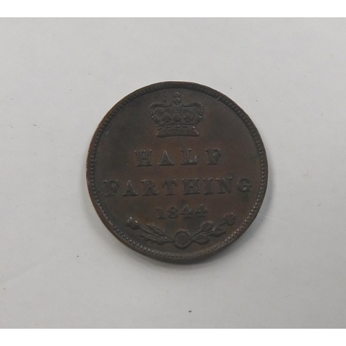 255 - Antique Victorian - 1844 dated/Half Farthing coin