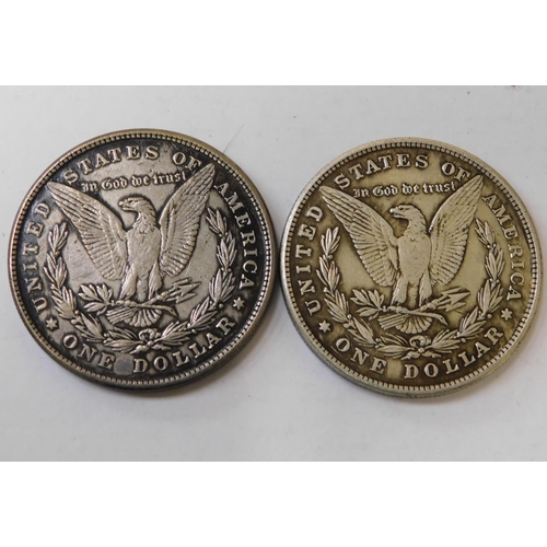 268 - Two - antique American/silver Dollars - dated 1899 & 1900 - (combined weight 53.73g)