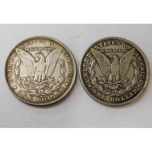 269 - Two - antique American/silver Dollars - dated 1878 & 1879 - (combined weight 53.26g)