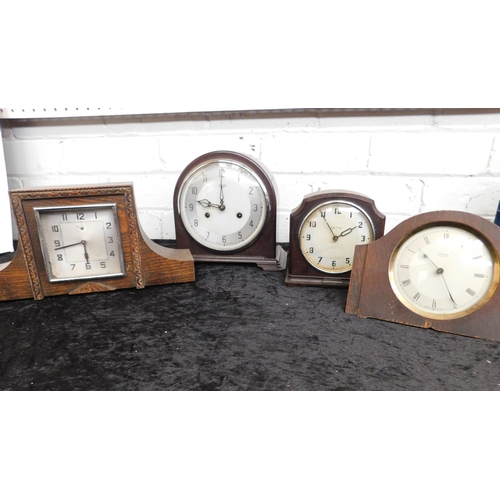 46 - Four - mantle clocks including - Smiths Enfield