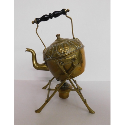 47 - Antique brass - spirit kettle & stand