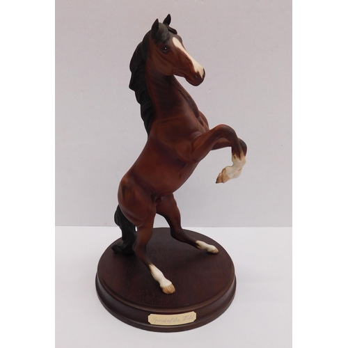 51 - Royal Doultan/Spirit of the Wild - rearing horse figure on plinth - no damage