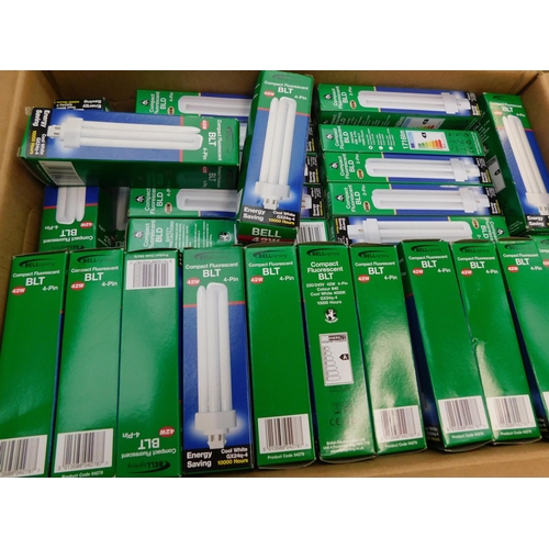 511 - Box of compact florescent BLT 4 pin 42W bulbs, cool white GX24q-4