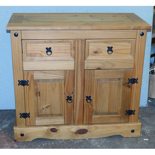 545 - Pine two door two drawer cabinet