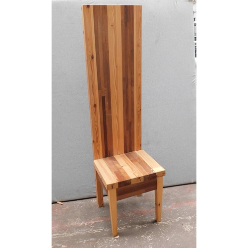 560 - Large pine high backed chair