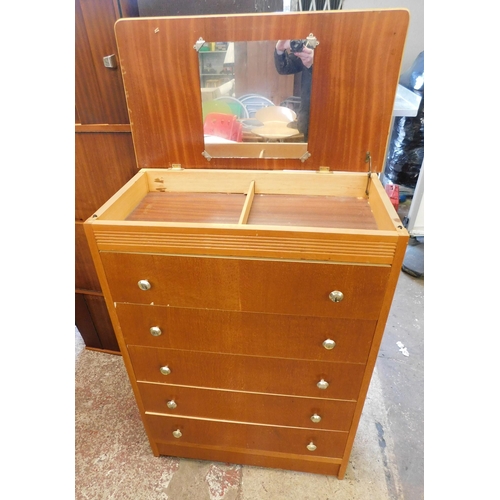 593 - Five drawer vintage chest of drawers