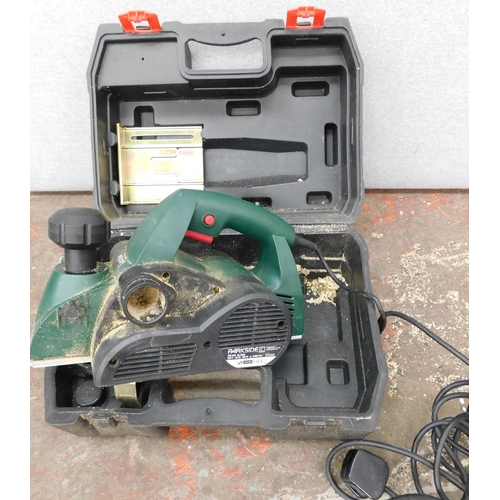 520 - Parkside electric planer in case W/O