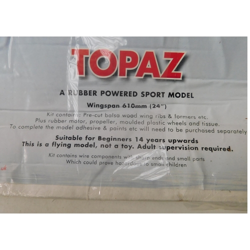 521 - New and boxed topaz - rubber powered sport model aeroplane