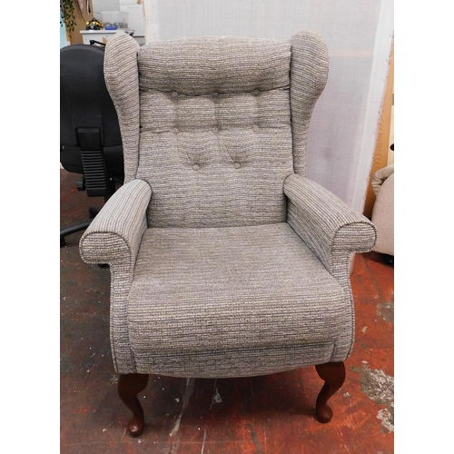 543 - AS new button backed fireside winged chair