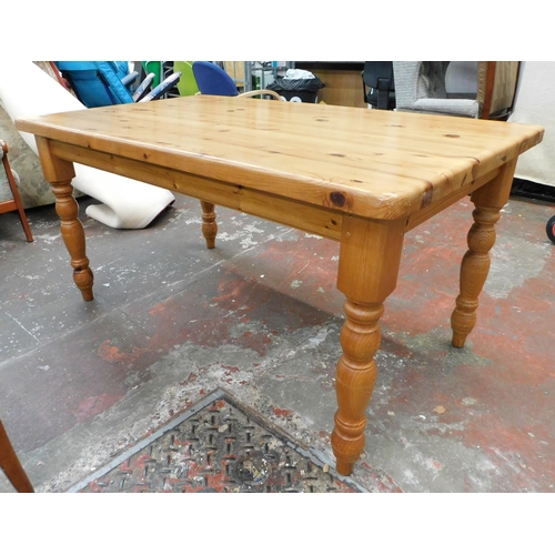 544 - Solid pine dining table approx. 36