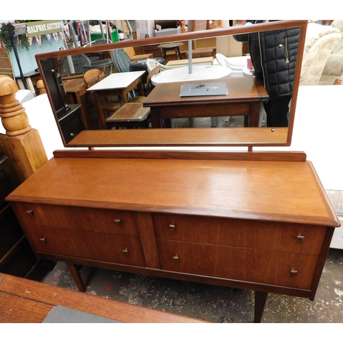 547 - Mid-century four drawer mirrored unit