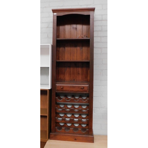 549A - Stained pine shelving unit/ wine rack