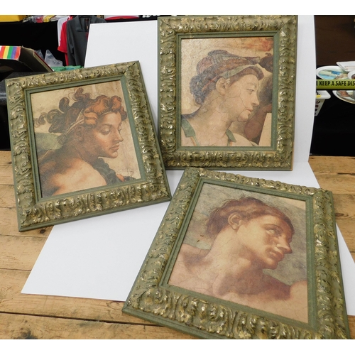 80 - Three Michelangelo prints - M620/M618 & M633/framed