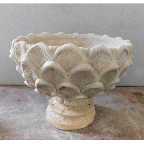 822 - Large stoneware planter on base approx. 16