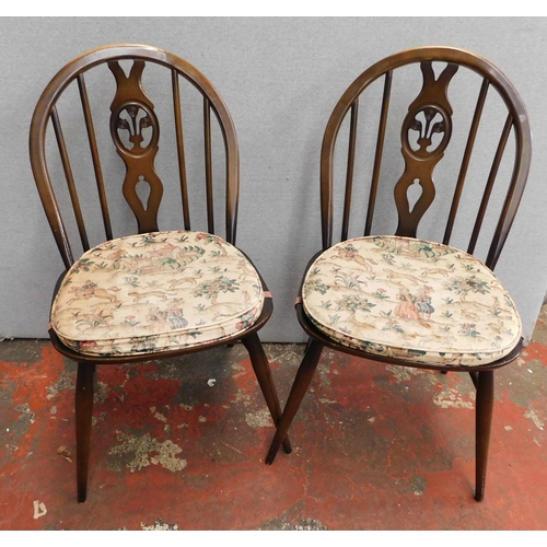 828 - Two Ercol style dining chairs