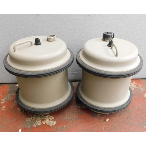 831 - Two caravan water tubs - one without lid