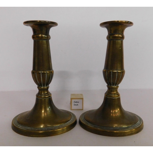 12 - Antique/Georgian style - oval based/brass candlesticks