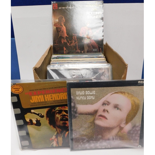 39 - Approximately fifty LPs - including Jimi Hendrix/David Bowie/The Rolling Stones/Paul McCartney/ Hawk... 