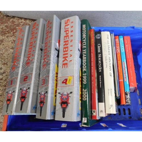 812 - Tray of motorbike related books - GREEN SALE - Spend £1 -Avoid the ground - NO COMMISSION TO PAY