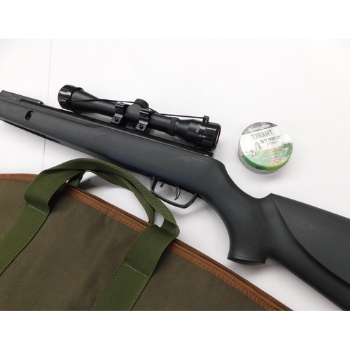 94 - Gamo 22. calibre air rifle - scope/case & pellets