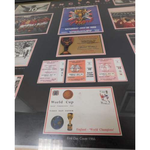 1 - 1966 World Cup - England/winners themed ephemera - framed