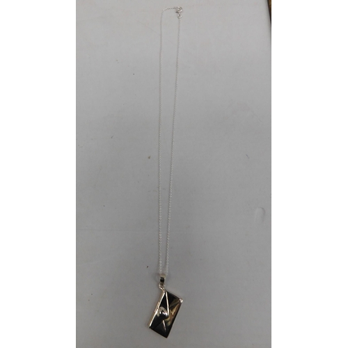 148 - Silver - envelope pendant & chain