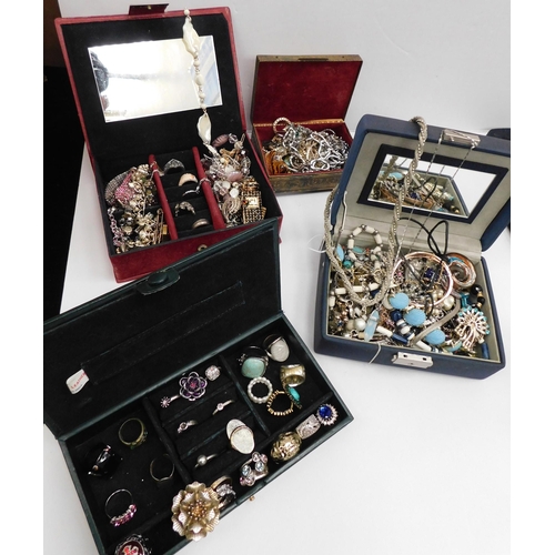 190 - Four - boxes of costume jewellery