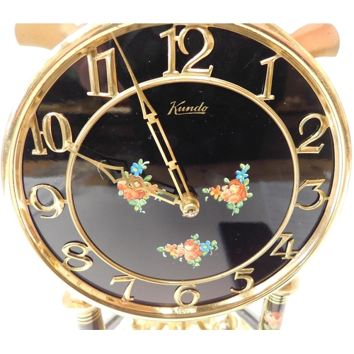 217 - German/Kundo - brass & black enamel - Percussion Torsion clock