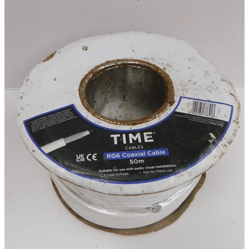 515 - New 50m reel of RG6 co-axial cable