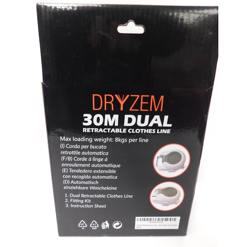 522 - New and boxed DryZem 30m dual retractable clothes line - 2x15m lines