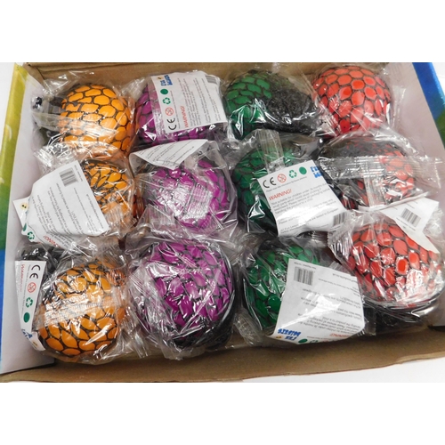 613 - Case of 12 (three of each) new mesh squish balls