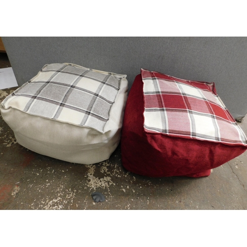 Two new cube bean bag pouffes approx. 16