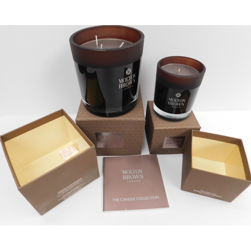 759 - New and boxed three wick and single wick Molton Brown candles - Black Peppercorn