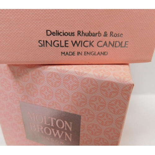 775 - New single wick Molton Brown candle - Delicious Rhubarb and rose