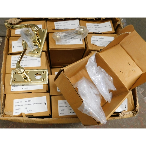 783 - 30 Pairs of new brass door handles - new and boxed