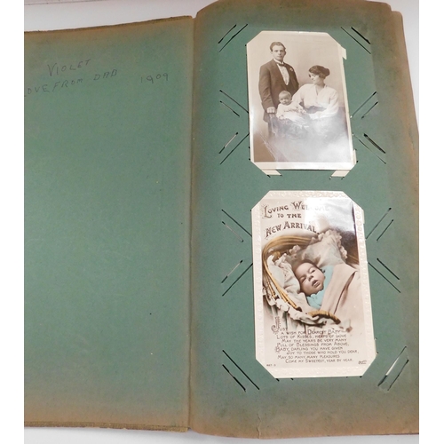 83 - Postcard album including - 153 antique & vintage cards