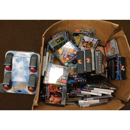 Box of DVDs/Playstation games etc